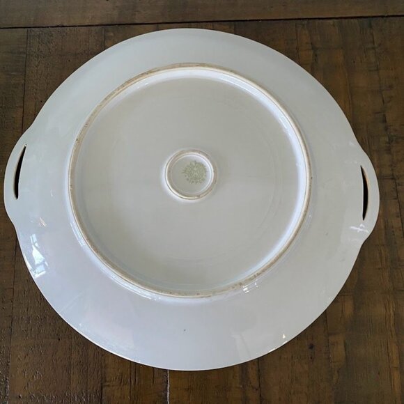 Hand Painted Nippon Porcelain Plate w/ Gold Handles – Pink Roses – 11” Vintage - Picture 5 of 7